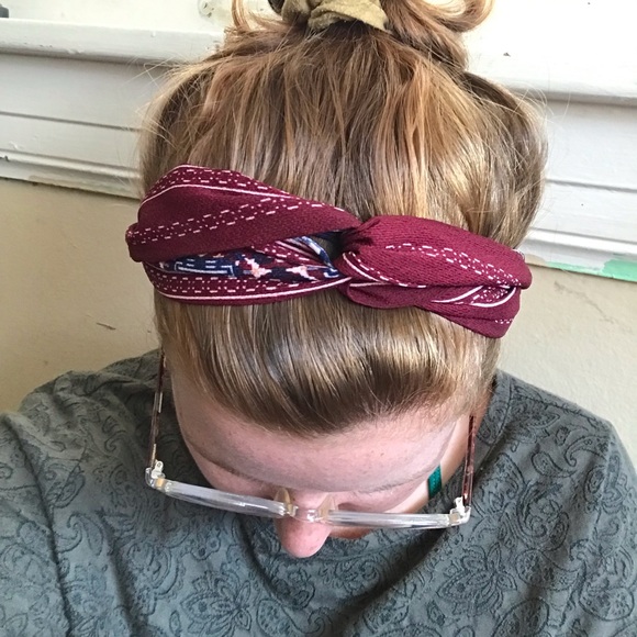 Maroon and Navy Headband - Picture 3 of 3
